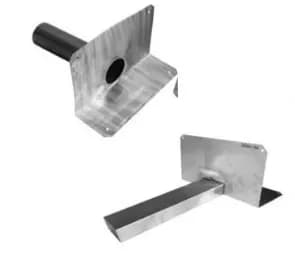 Edelstahl Notüberlauf Platte abgewinkelt 400 x 400 mm oder rund Ø 56 -