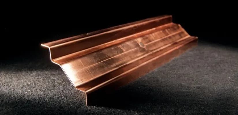 Wandanschluss Profil Schiene Edelstahl verkupfert 2000 mm