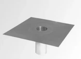 Edelstahl Dachwassereinlauf eckig, Rahmen 400 x 400 mm, Größe: Ø bis 1